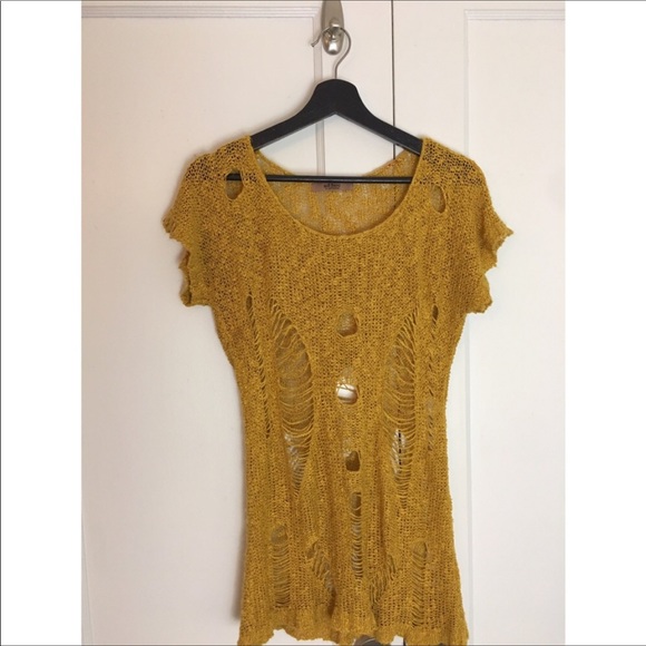 Ad Hoc Sweaters - AD Hoc Distressed Hole Sweater Sz O/S